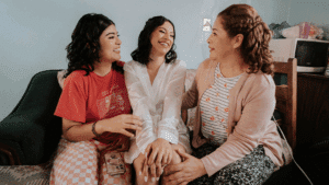 Mother reunited with her teenagers